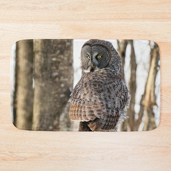 Item preview, Great Gray Owl on Natural Forest Perch designed and sold by locustgirl.