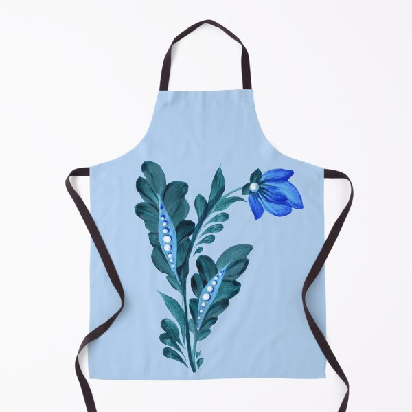 Item preview, Blue-green flower branch, Ukraine art, Petrykivka style, author's drawing, Christmas art designed and sold by Sunflower-7.