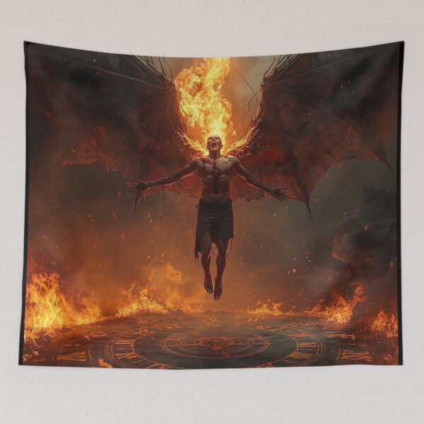Item preview, Demon Ascension Ritual – Dark Fantasy Demonic Transformation Art designed and sold by Ferdopalec.