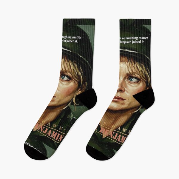 Item preview, Blonde Woman Army Helmet Portrait Art | Military Green 80s Comedy Movie Painting | Serious Gaze designed and sold by Art's Diner.
