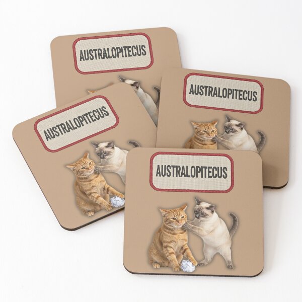 Item preview, AUSTRALOPITECUS – Prehistoric Word Cats Fighting Patch designed and sold by catastrocat.