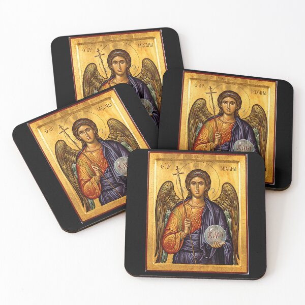 Item preview, Retro St Michael Archangel Byzantine Christian Art Icon designed and sold by zptees.