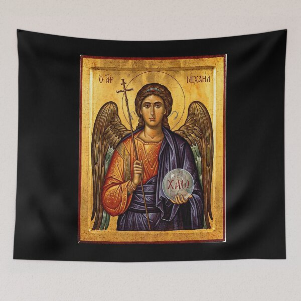 Item preview, Retro St Michael Archangel Byzantine Christian Art Icon designed and sold by zptees.