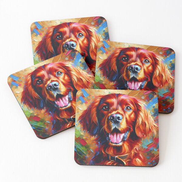Item preview, Irish Setter Red Dog Acrylic Print Pet Portrait Dog Lovers designed and sold by Puppy Puzzles Plus.