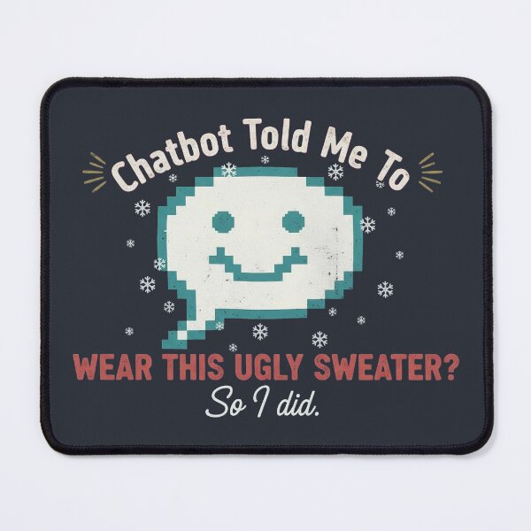Item preview, Chatbot Told Me to Wear This Ugly Sweater – Funny AI Holiday Tech Humor Shirt designed and sold by Hostar2024.