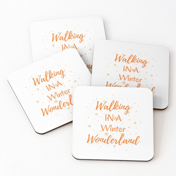 Item preview, Walking in a Winter Wonderland Bright Orange Quote designed and sold by Inkworksbyshery.