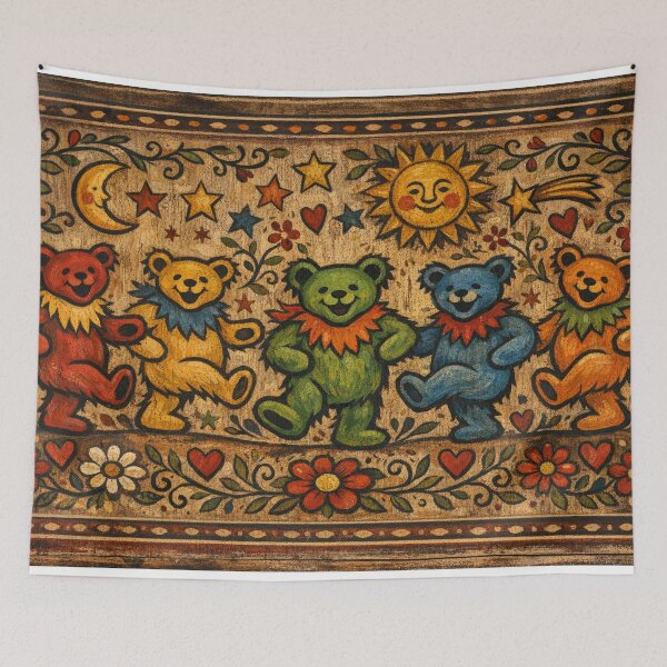 Item preview, Rustic Folk Art Bears Dancing designed and sold by AlBinda.