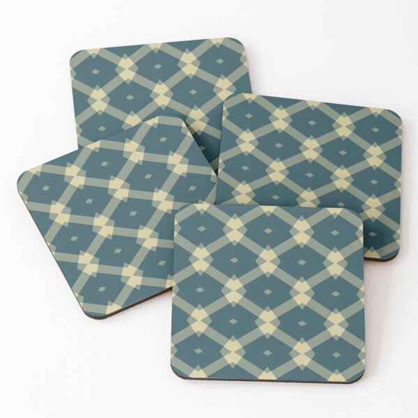 Item preview, Overlapping Cream Diamond Motif on Teal designed and sold by DesignsbyPheby.