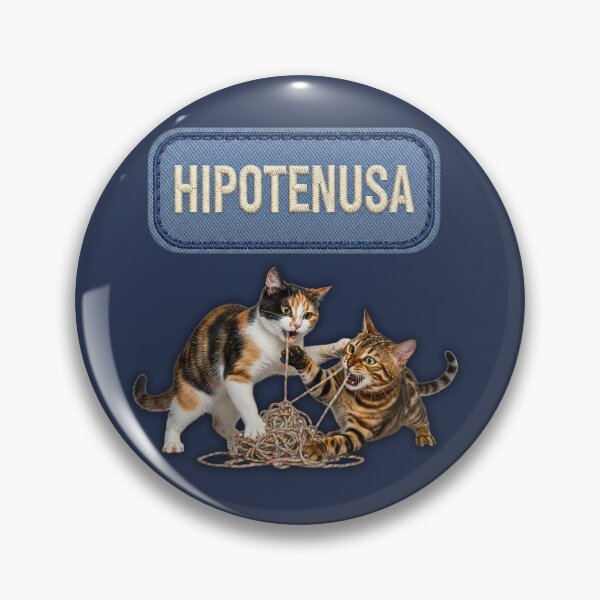 Item preview, HYPOTENUSE – Nerdy Absurd Cats Fighting (Patch Style) designed and sold by catastrocat.