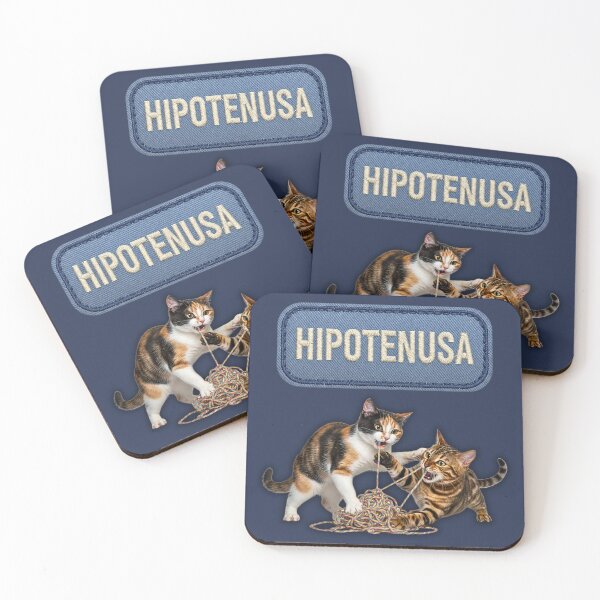 Item preview, HYPOTENUSE – Nerdy Absurd Cats Fighting (Patch Style) designed and sold by catastrocat.