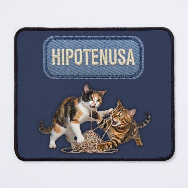 Item preview, HYPOTENUSE – Nerdy Absurd Cats Fighting (Patch Style) designed and sold by catastrocat.