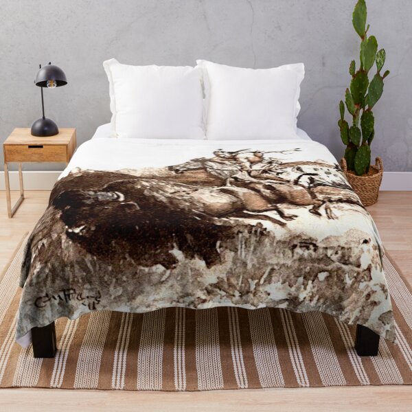 Item preview, Indian Rider Hunting Buffalo American Frontier Painting designed and sold by YuckyCat.