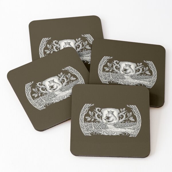 Item preview, 1. of Vintage Beaver Crest Engraving – Symbol of Discipline and Craft, Black and White Heraldic Animal Emblem designed and sold by XART DESIGN.