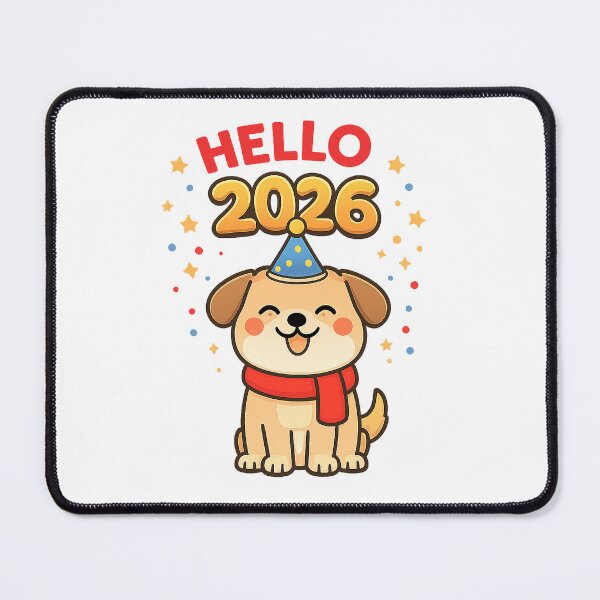 Item preview, Hello 2026 Cute Dog – Happy New Year Dog Illustration | Festive Pet Art designed and sold by StyleLap.