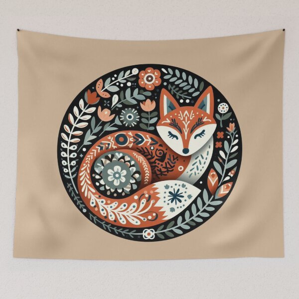 Item preview, Scandinavian Folk Art Fox designed and sold by Myra365Art.