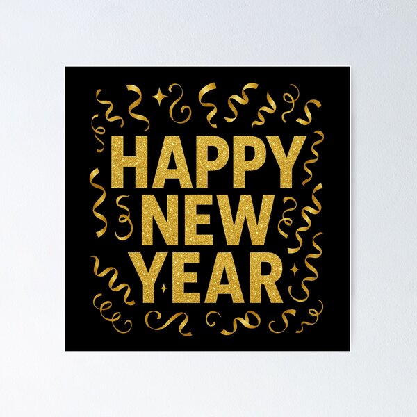 Item preview, Glittery Happy New Year Celebration  designed and sold by PrintAtelier.