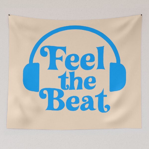 Item preview, Feel the Beat Retro Headphone Typography Design designed and sold by H2Vibes.