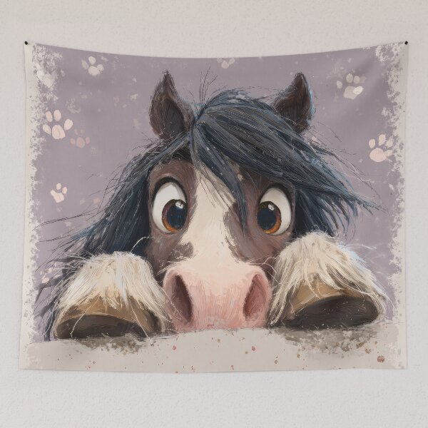 Item preview, Pinto Peeking over Wall 01 designed and sold by Elisabeth Lucas.