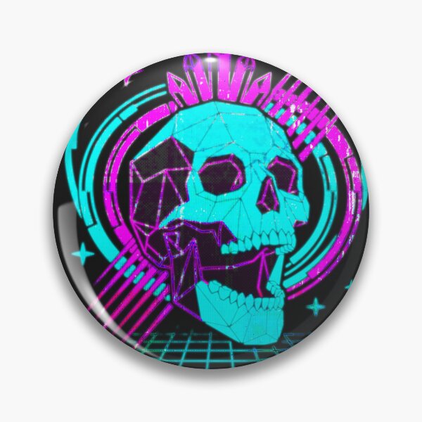 Item preview, Cyber Wave Retro Futurism - Neon Skull Y2K Aesthetic Design designed and sold by gringoods.