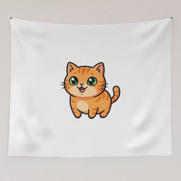 Item preview, cute orange tabby cat sticker designed and sold by hunteroflions.