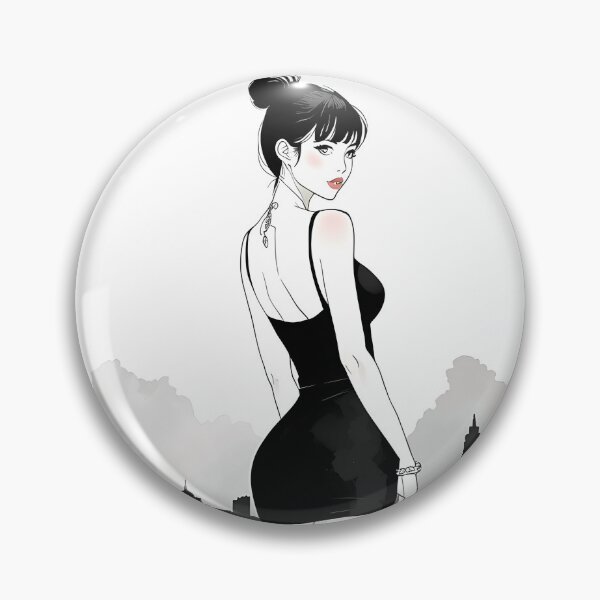 Item preview, K pop Anime girl Sumi-E Japanese Korean Ink Desing designed and sold by blacksealstudio.