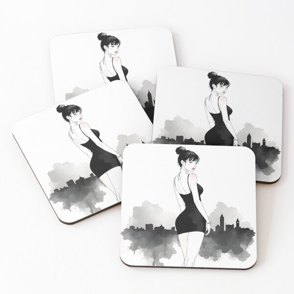 Item preview, K pop Anime girl Sumi-E Japanese Korean Ink Desing designed and sold by blacksealstudio.