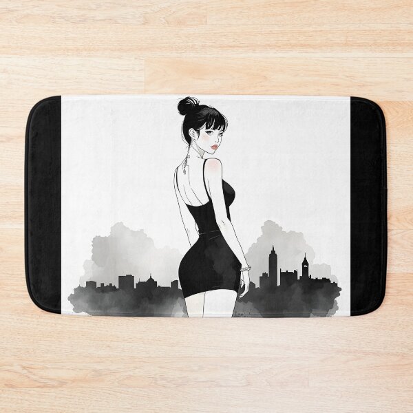 Item preview, K pop Anime girl Sumi-E Japanese Korean Ink Desing designed and sold by blacksealstudio.