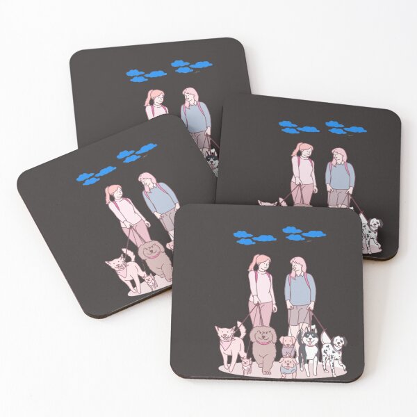 Item preview, Two Women Walking Multiple Happy Dogs designed and sold by HorizonsHaven01.