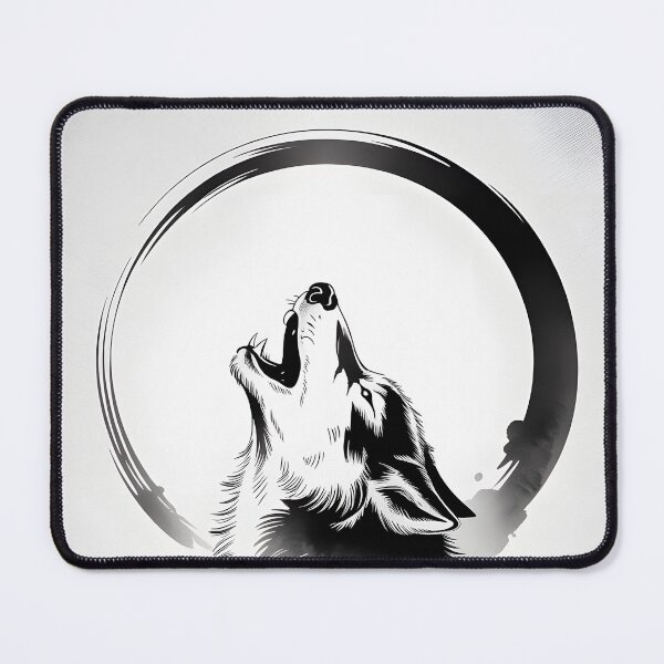 Item preview, Wolf Anime Japanese Korean Mythological Ink Sumi-E Desing designed and sold by blacksealstudio.