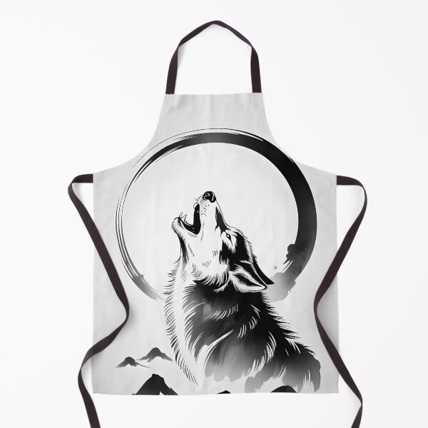 Item preview, Wolf Anime Japanese Korean Mythological Ink Sumi-E Desing designed and sold by blacksealstudio.