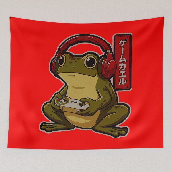 Item preview, Gamer Frog Japanese Gaming Art designed and sold by zptees.