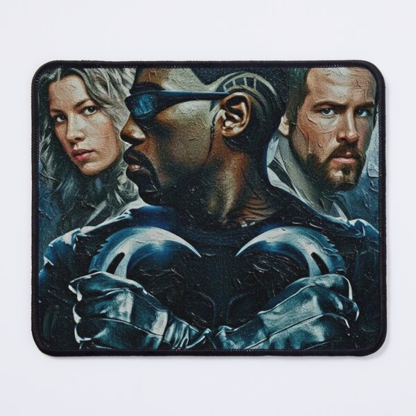Item preview, Dark Hero Crossed Blades Sunglasses Art | Vampire Hunt Action Movie Painting | Blue Filter Team Portrait designed and sold by Art's Diner.