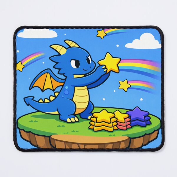 Item preview, Tiny Dragon Fixing Shooting Stars – Cute Cartoon Fantasy Dragon Art designed and sold by EpicDragons-.