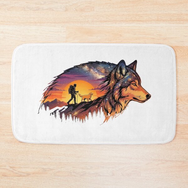 Item preview, Cosmic Wolf Hiking Adventure Art designed and sold by Innova_Creations.