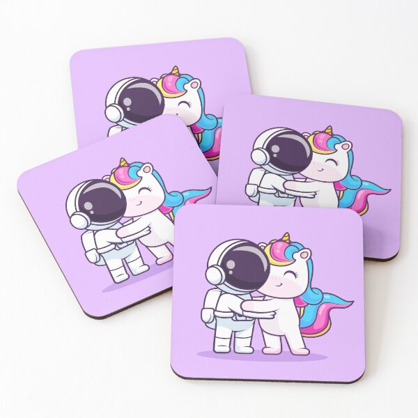 Item preview, Cute Astronaut Hugging Unicorn – Cartoon Vector Icon Illustration (Science & Animal Theme) designed and sold by hjian8219.