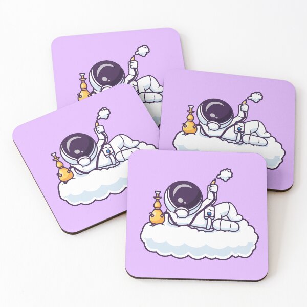Item preview, Cute Astronaut Lying on Cloud with Hookah – Cartoon Vector Icon Illustration (Science & Technology Theme) designed and sold by hjian8219.