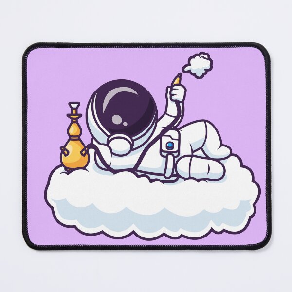Item preview, Cute Astronaut Lying on Cloud with Hookah – Cartoon Vector Icon Illustration (Science & Technology Theme) designed and sold by hjian8219.