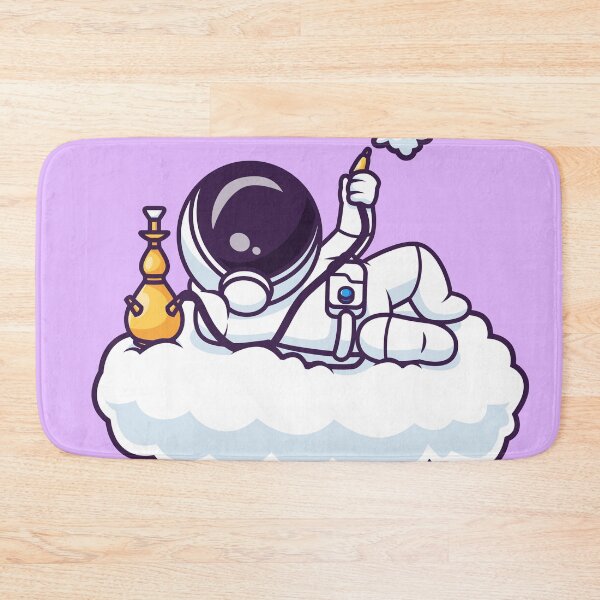 Item preview, Cute Astronaut Lying on Cloud with Hookah – Cartoon Vector Icon Illustration (Science & Technology Theme) designed and sold by hjian8219.
