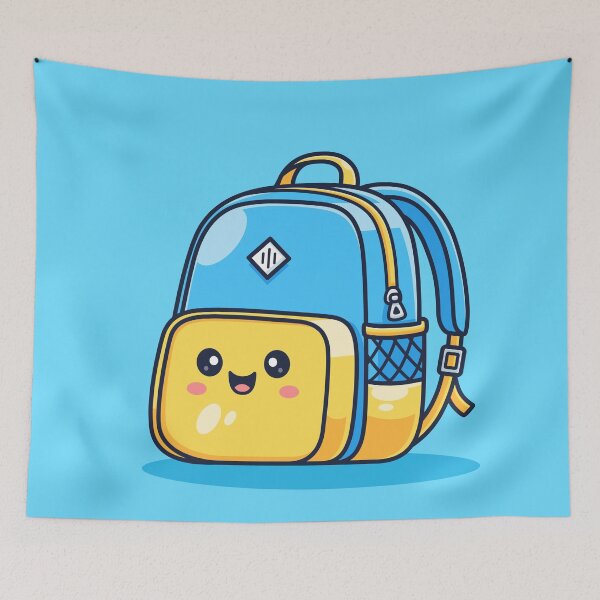 Item preview, Cute Backpack Bag – Cartoon Vector Icon Illustration (Education & Object Theme) designed and sold by hjian8219.