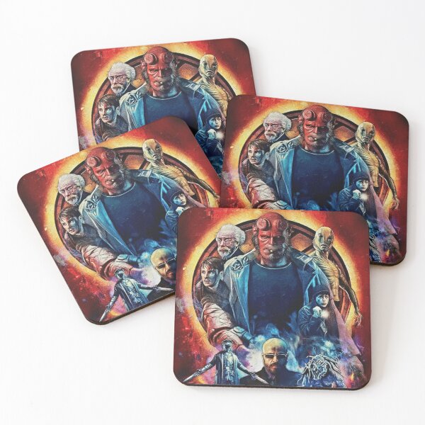 Item preview, Red Demon Hero Monster Cast Art | Glowing Circle Dark Fantasy Movie Painting | Fiery Red and Blue Action designed and sold by Art's Diner.