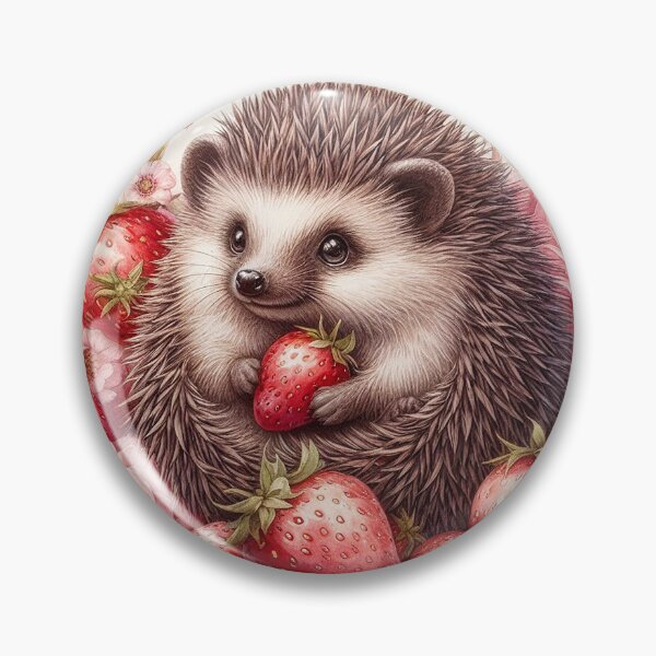 Item preview, Adorable Whimsical Hedgehog Holding A Strawberry designed and sold by Nicole-Cherie.