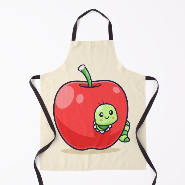 Item preview, Cute Caterpillar Eating Apple – Cartoon Vector Icon Illustration (Fruit & Animal Theme) designed and sold by hjian8219.