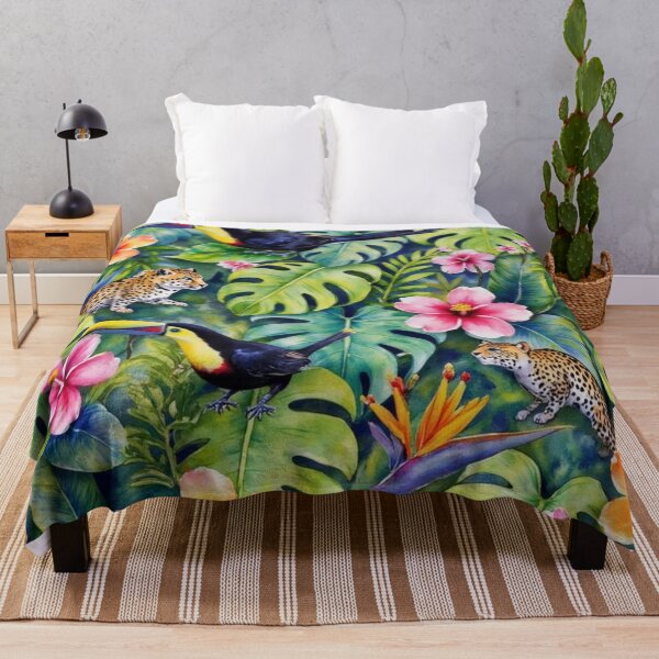Item preview, Tropical Jungle Harmony – Exotic Wildlife & Floral Pattern designed and sold by Dream Bloom Gallery.