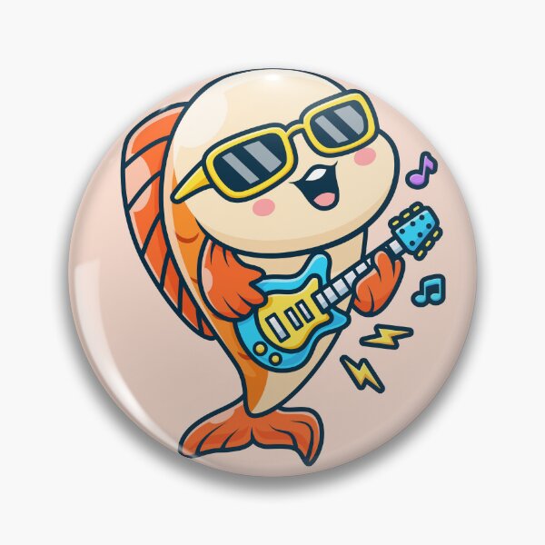Item preview, Cute Fish Playing Electric Guitar – Cartoon Vector Icon Illustration (Animal & Music Theme) designed and sold by hjian8219.