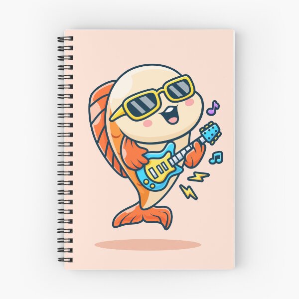 Item preview, Cute Fish Playing Electric Guitar – Cartoon Vector Icon Illustration (Animal & Music Theme) designed and sold by hjian8219.