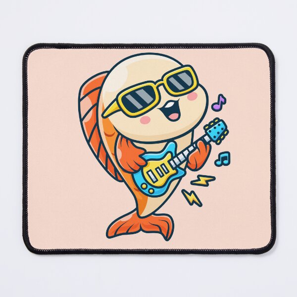 Item preview, Cute Fish Playing Electric Guitar – Cartoon Vector Icon Illustration (Animal & Music Theme) designed and sold by hjian8219.