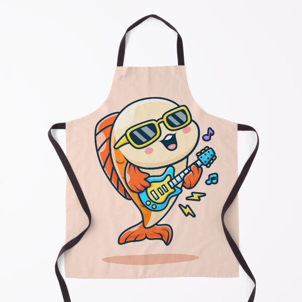 Item preview, Cute Fish Playing Electric Guitar – Cartoon Vector Icon Illustration (Animal & Music Theme) designed and sold by hjian8219.