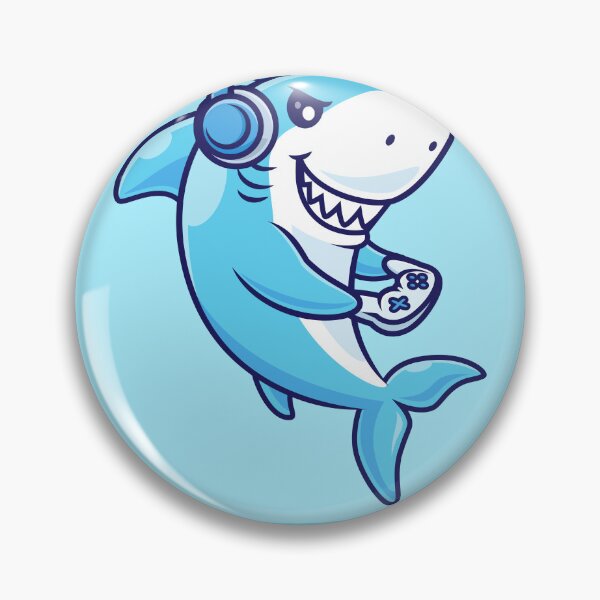 Item preview, Cute Shark Gaming – Cartoon Vector Icon Illustration (Animal & Technology Theme) designed and sold by hjian8219.