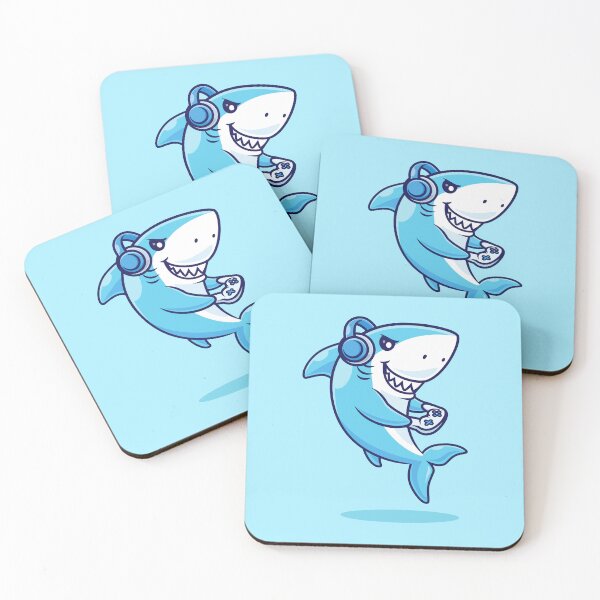 Item preview, Cute Shark Gaming – Cartoon Vector Icon Illustration (Animal & Technology Theme) designed and sold by hjian8219.
