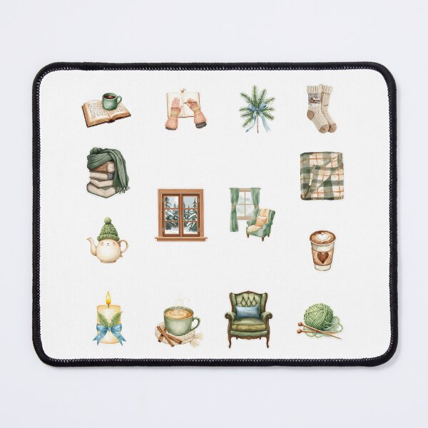 Item preview, Pack Cozy Cottagecore Winter Stickers | Hygge Books Coffee Knitting Aesthetic designed and sold by SoftyDesigns.